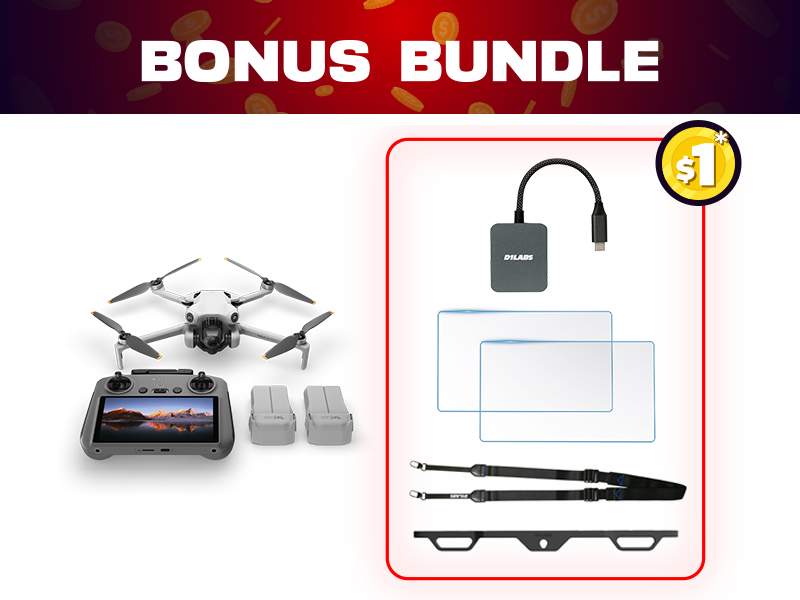 DJI Mini 4 Pro Fly More Combo + $1 Bonus Bundle (Refurbished)
